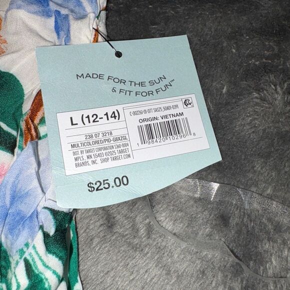 Nwt shade & shore lightweight flowing tropical flower top for girls 12-14 - Picture 2 of 3